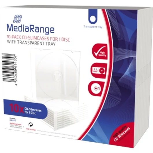 MediaRange Slim CD tok 5,2 mm átlátszó (10 db)