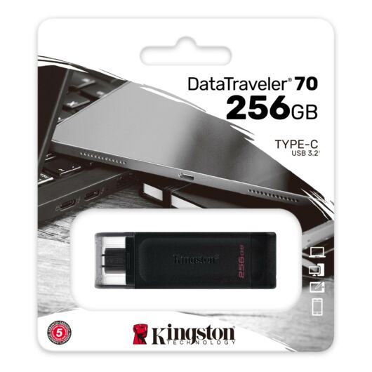 KINGSTON DT70 PENDRIVE 256GB USB Type-C Fekete