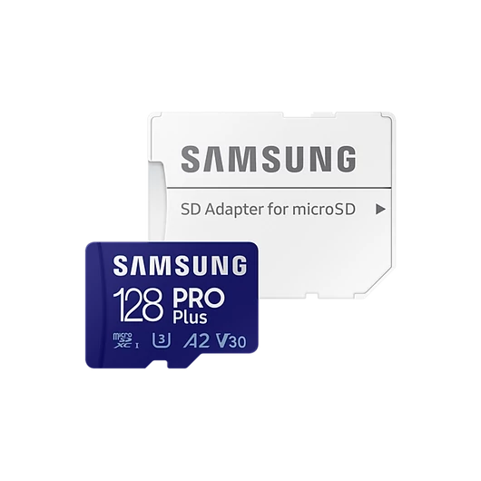 SAMSUNG PRO PLUS 128GB microSD + adapter CL10 UHS-I U3 (160/120 MB/s)