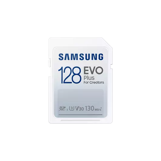 SAMSUNG EVO PLUS 128GB SDXC UHS-I U3 Class 10 (130 MB/s olvasási sebesség)