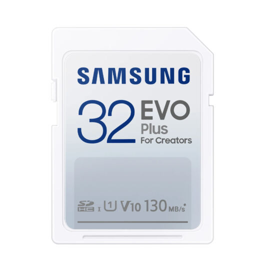 SAMSUNG EVO PLUS 32GB SDXC UHS-I U1 Class 10 (130 MB/s olvasási sebesség)