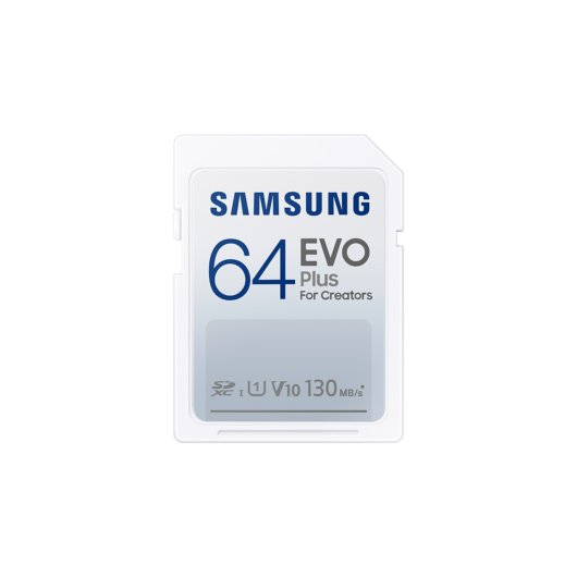 SAMSUNG EVO PLUS 64GB SDXC UHS-I U3 Class 10 (130 MB/s olvasási sebesség)