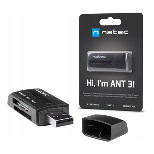 Natec Mini Ant 3 kártyaolvasó USB 2.0 