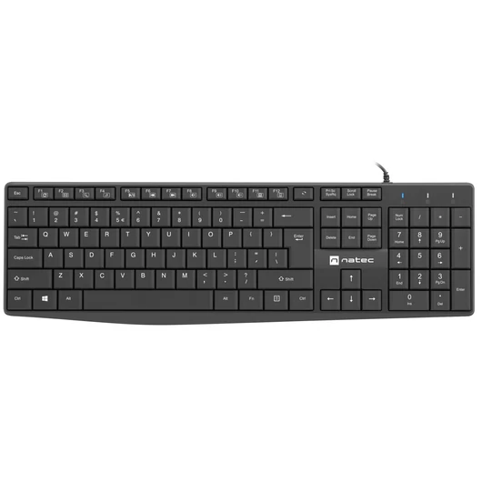 Natec Nautilius USB billentyűzet US Slim - fekete