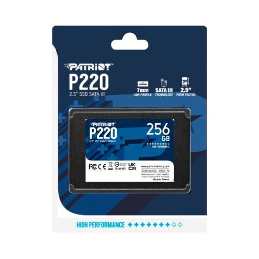 Patriot P220 256GB SSD Meghajtó 550/480 MB/s [2.5"/SATA3]