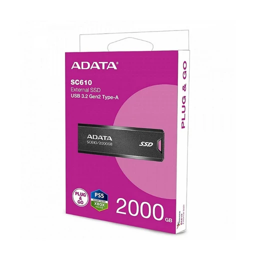 ADATA SC610 Külső SSD 2TB USB 3.2 gen 2 Fekete