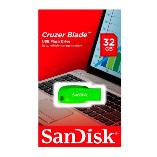 SanDisk Cruzer Blade 32GB Pendrive USB 2.0 Zöld