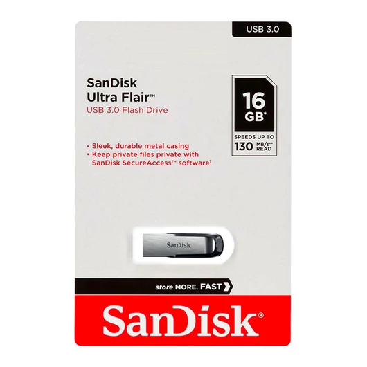 SanDisk Ultra Flair pendrive 16GB USB 3.0 - ezüst