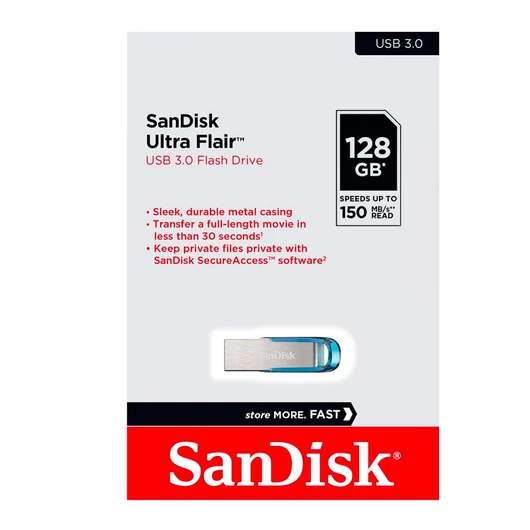 SanDisk Ultra Dual Flair pendrive 128GB USB 3.0 - kék