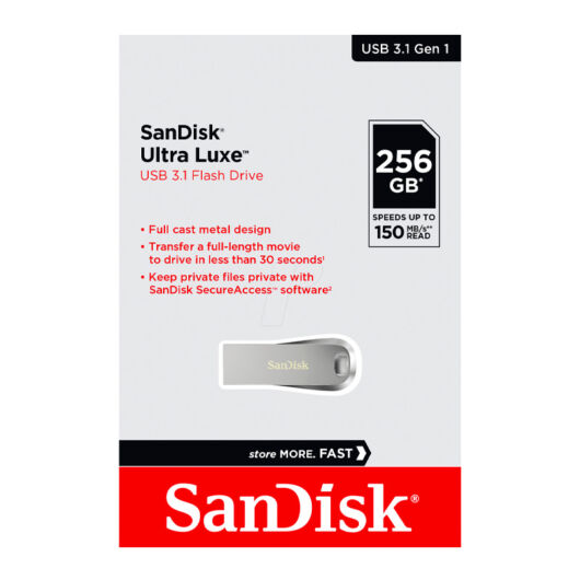 SanDisk Ultra Luxe 256GB Pendrive USB 3.1