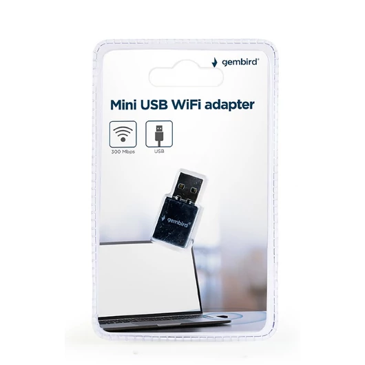 Gembird WNP-UA300-01 mini USB WiFi adapter 300 Mbps - fekete