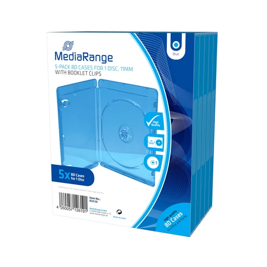 MediaRange Blu Ray tok szimpla 11 mm - kék (5db)