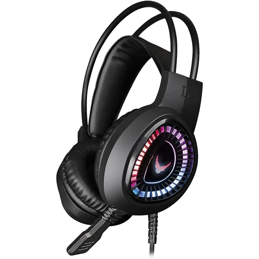 Varr Gaming VH8010 gaming fejhallgató 7.1 térhatású hangzással RGB LED világítással - fekete