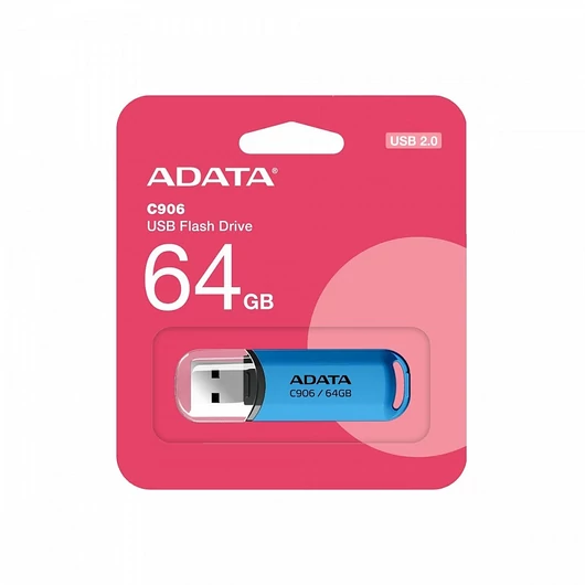 ADATA C906 pendrive 64GB USB 2.0 visszacsúsztatható fejjel - kék