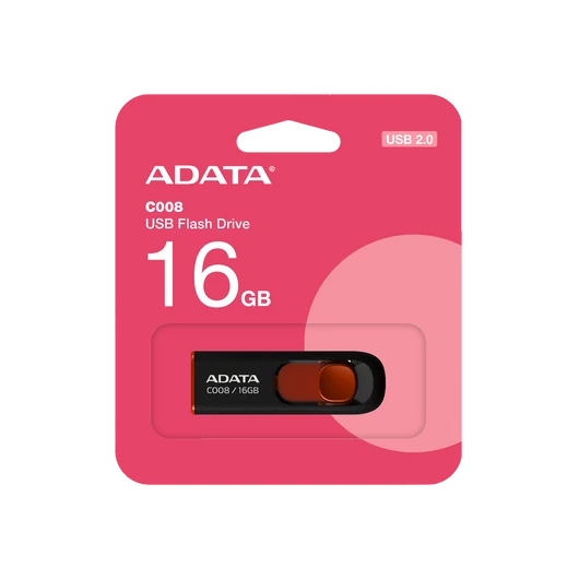 Adata C008 Classic 16GB Pendrive USB 2.0 - Fekete-Piros (AC008-16G-RKD) - AC008_16G_RKD