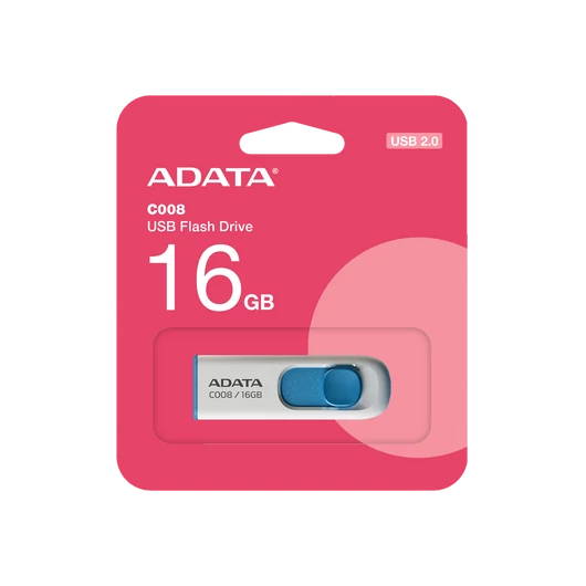 Adata C008 Classic 16GB Pendrive USB 2.0 - Fehér-Kék (AC008-16G-RWE) - AC008_16G_RWE