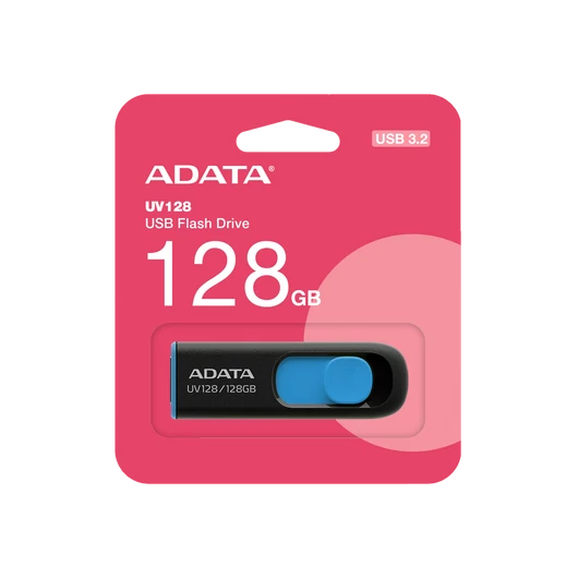 Adata UV128 128GB Pendrive USB 3.0 - Fekete-Kék - AUV128_128G_RBE