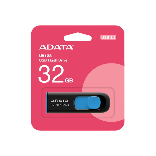 Adata UV128 32GB Pendrive USB 3.0 - Fekete-Kék (AUV128-32G-RBE) - AUV128_32G_RBE