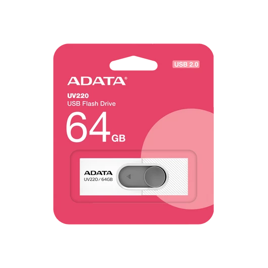 64GB Adata UV220. USB 2.0 pendrive. fehér-szürke - AUV220_64G_RWHGY