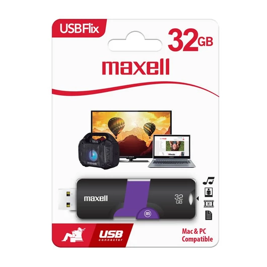 Maxell FLIX pendrive USB 3.0 32GB - fekete/lila