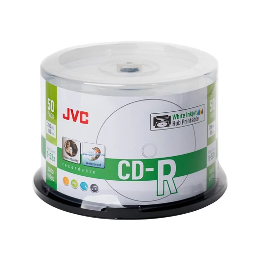 JVC CD-R 52X Nyomtatható vízálló Lemez - Cake (50)