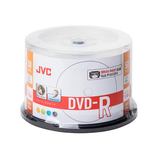 JVC DVD-R 16X Nyomtatható vízálló lemez - 50 db