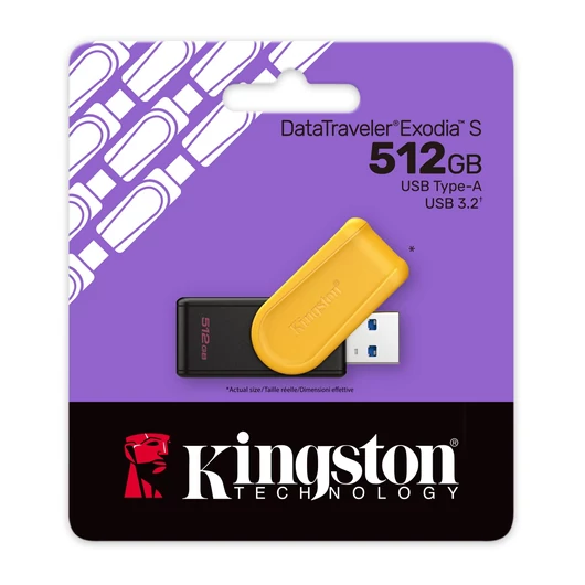 Kingston DataTraveler Exodia S pendrive 512GB USB 3.2 - sárga
