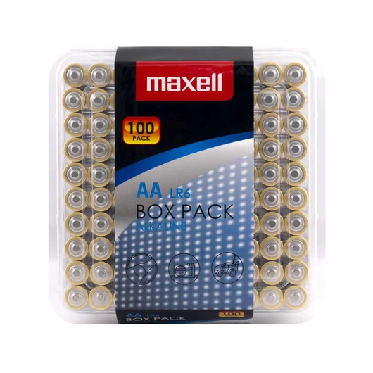 Maxell alkáli AA ceruza elem LR06 1,5V - 100 darabos csomag