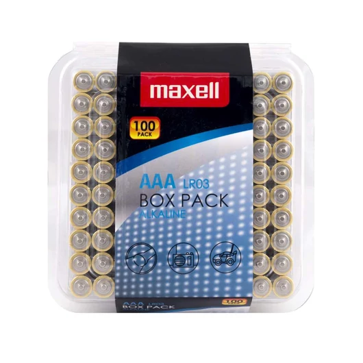 Maxell alkáli AAA elem LR03 1,5V - 100 darabos kiszerelés