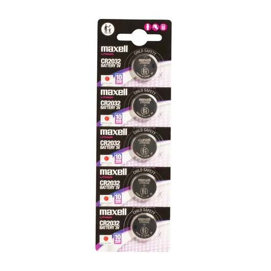Maxell CR2032 lítium gombelem 3V 78mAh - 5 db