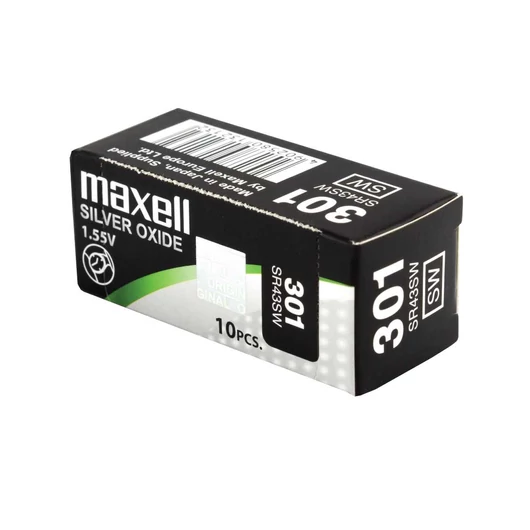 Maxell Ezüst-Oxid SR43SW (301) Gombelem 1,55V - 1 db