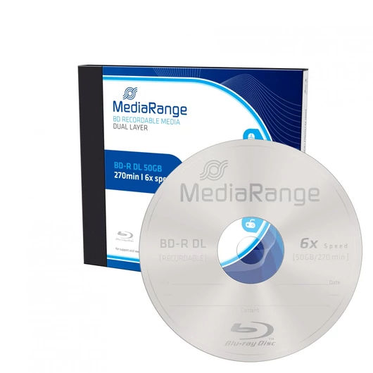 Mediarange BD-R DL 6X 50 gB Blu-Ray Lemez - Normál Tokban (1) - MR506