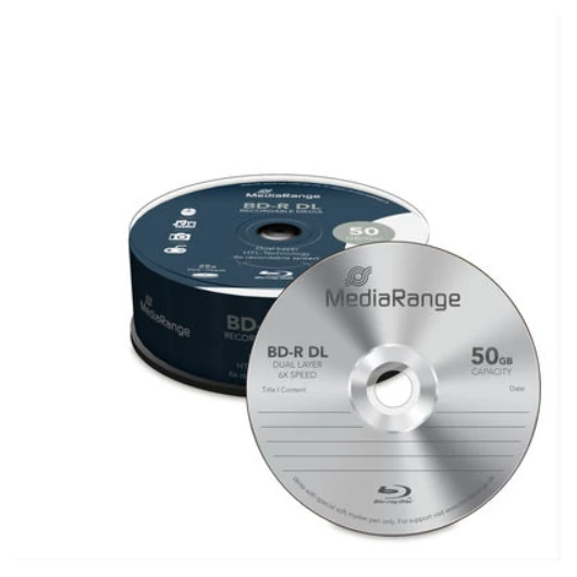 MediaRange BD-R DL 6X 50 GB Blu-Ray lemez - Cake (25)