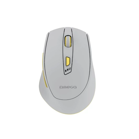 Omega vezeték nélküli újratölthető egér szürke  USB-C 800-1200-1600-2400 DPI