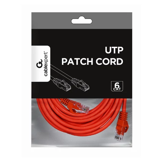 Gembird UTP Patch kábel CAT6 [RJ45] 5m, Piros