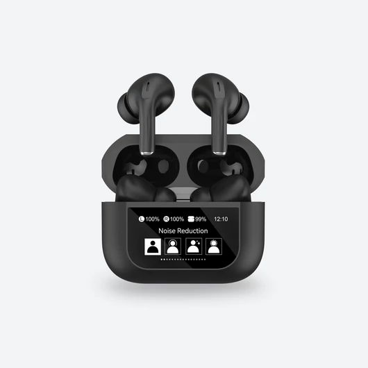 Platinet TWS vezeték nélküli fülhallgató Bluetooth 5.4 LCD érintőképernyővel ANC 300mAh - fekete