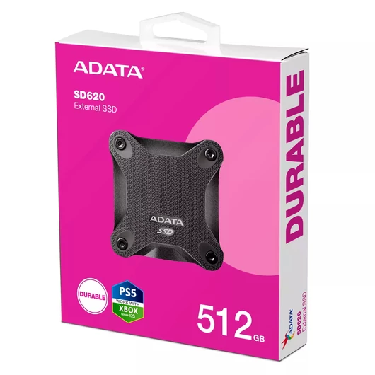 ADATA SD620 Külső SSD 512GB USB 3.1 Fekete (520/460 MB/s)