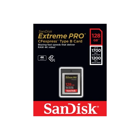 SanDisk Compact Flash Extreme PRO CF express 128GB, Type B (1700/1200 MB/s)