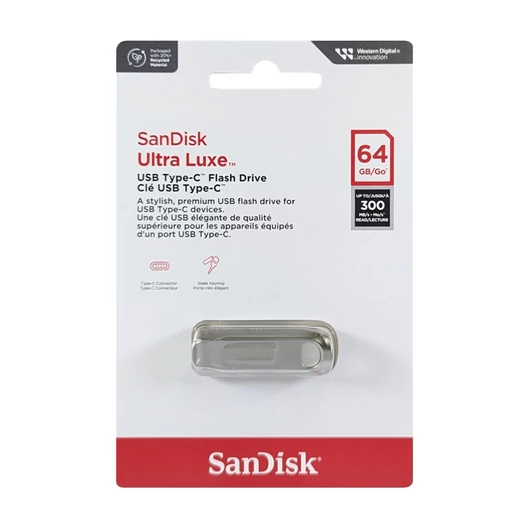 SanDisk Ultra Luxe USB pendrive 64GB USB 3.2 Type-C 400MB/s - ezüst