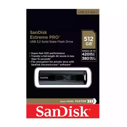 SanDisk Extreme PRO pendrive 512GB USB 3.2 Gen 1 (420/380 MB/s)