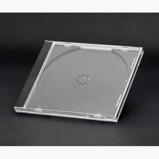 Normál CD tok 10,4 mm gerincszélességgel - átlátszó/fekete