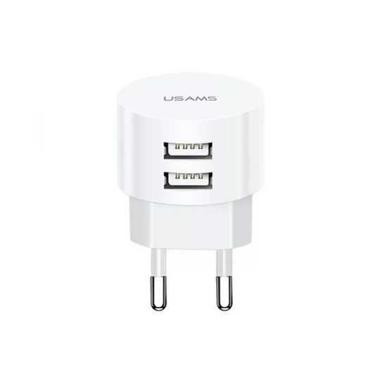 USAMS T20 hálózati töltő 2xUSB 2.1A - fehér (US-CC080)