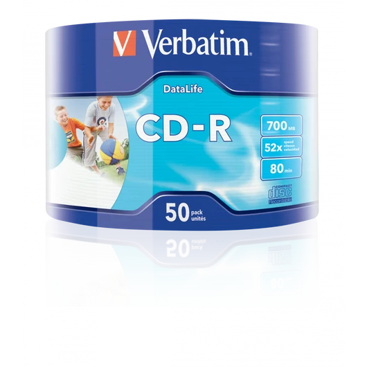 Verbatim Data Life CD-R lemez 52x 700MB nyomtatható felülettel - 50 db shrink