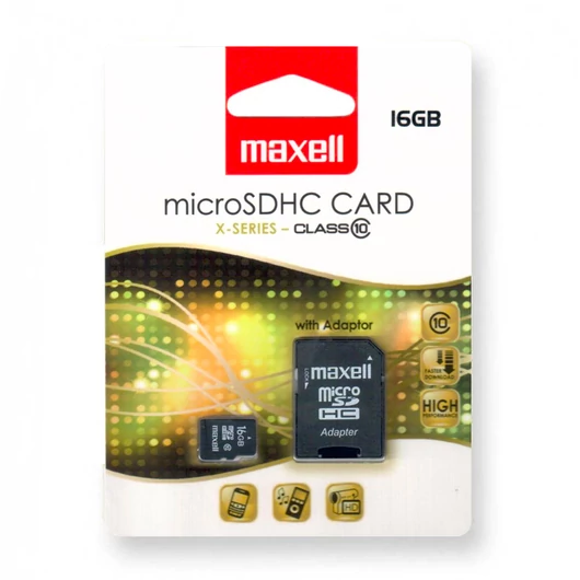 Maxell X-series 16GB micro SDHC + adapter CL10 (90 MB/s olvasási sebesség)