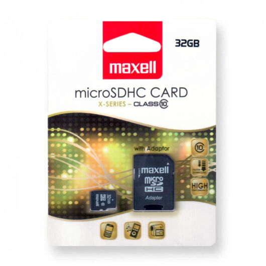 Maxell X-series 32GB micro SDHC + adapter CL10 (80 MB/s olvasási sebesség)