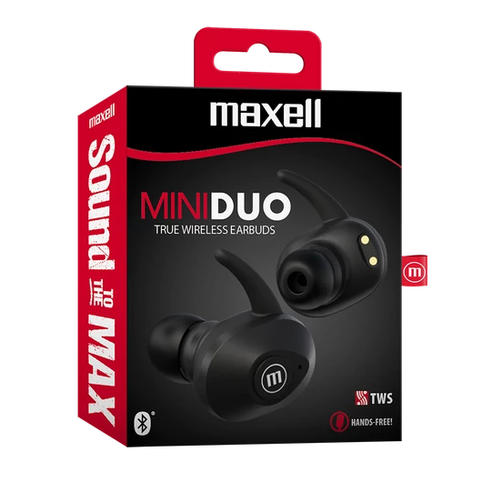 Maxell Mini Duo TWS Bluetooth vezeték nélküli fülhallgató - fekete