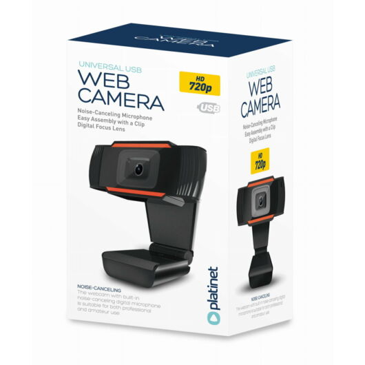 PLATINET Webkamera 720P beépített mikrofonnal Fekete