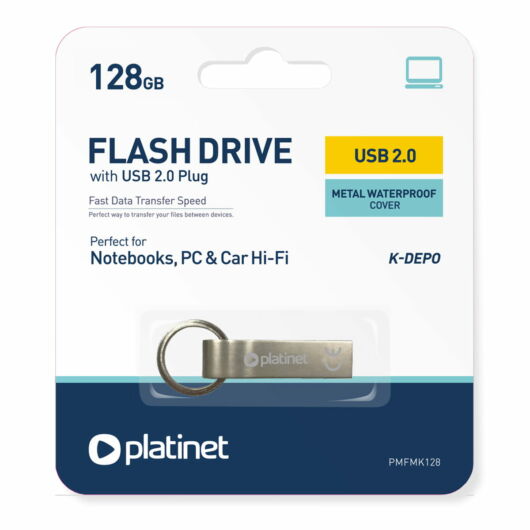 Platinet 128GB K-Depo Fém Házas Pendrive USB 2.0 Fémházas Ezüst