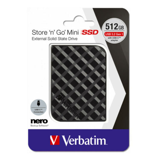 Verbatim Store ´n´ Go Mini 512GB SSD USB 3.2 GEN1 Fekete
