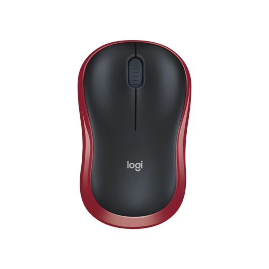 Logitech M185 vezeték nélküli egér - fekete/piros